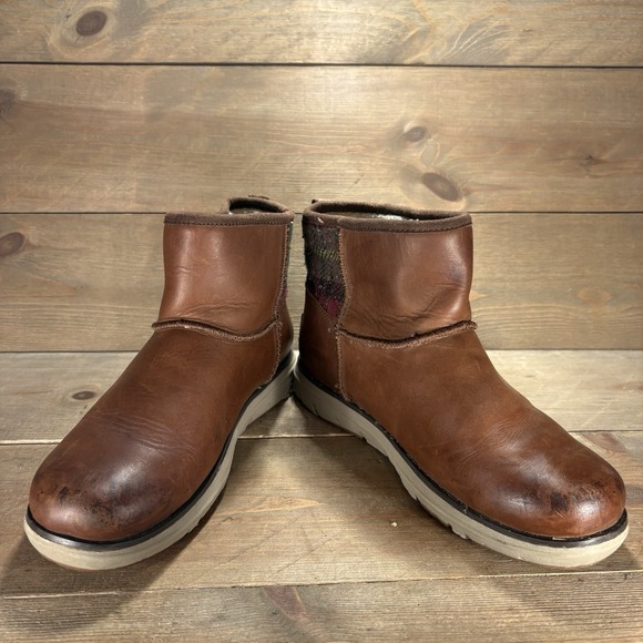 ll bean womens size 8 shoe brown leather waterproof ankle snow boots - Picture 3 of 9